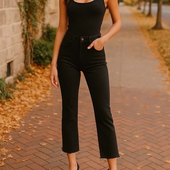 LOFT Denim - Ann Taylor Loft raw hem high waist straight crop raw hem ❤️